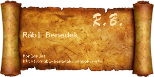 Rábl Benedek névjegykártya